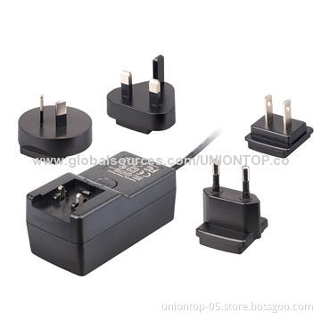 Interchangeable plug AC/DC adapter, like the USA/EU/AU/UK plug and so on